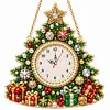 Acrylic Special Shape Xmas Tree Diamond Pearl Painting Clock Handicraft Hanging Kit
