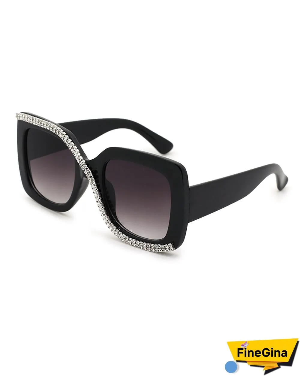 1Pair Diamond Oversized Square Sunglasses