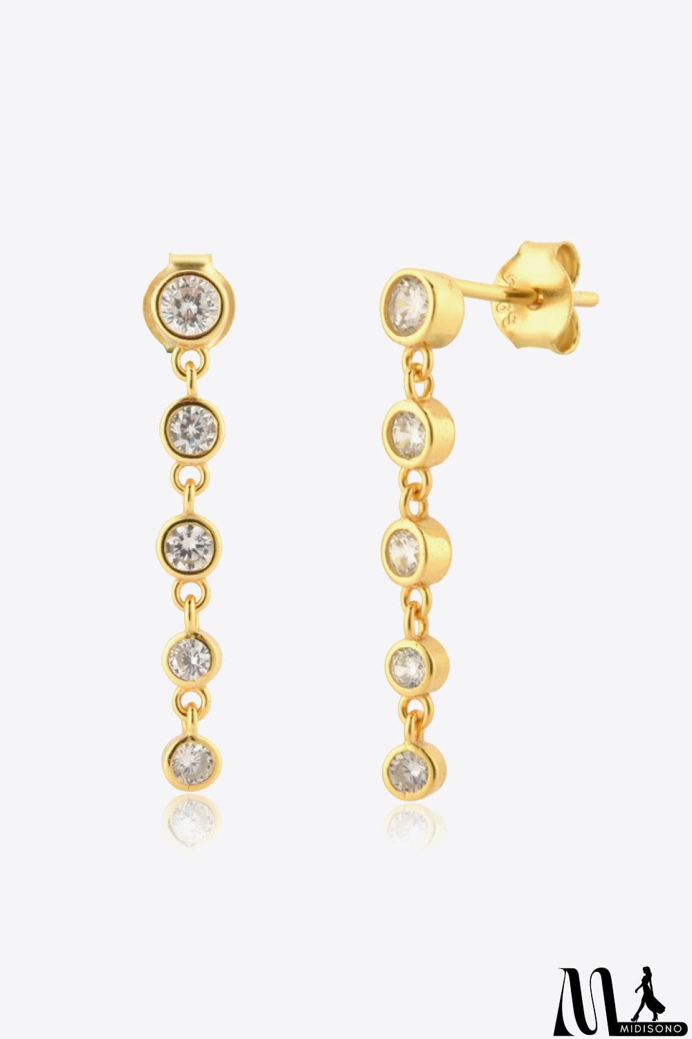 MidiSono - Inlaid Zircon 925 Sterling Silver Earrings