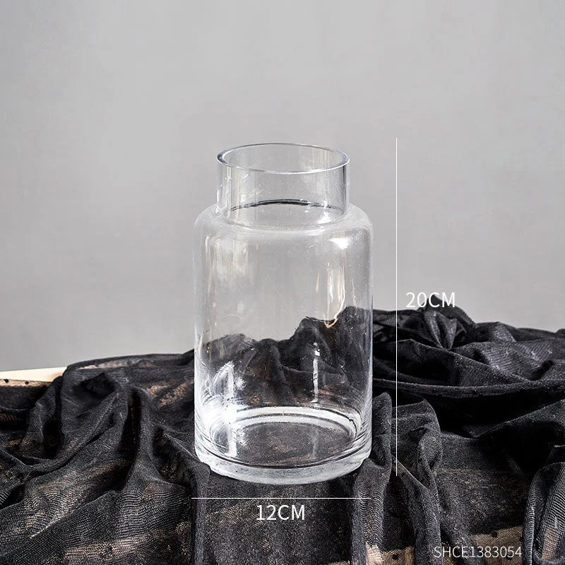 Modern Home Decoration Vase Transparent Glass Vase Nordic Decor Home Vases for Flowers Living Room Cafe Countertop Vase Gift