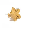 Large Blooming Golden Flower Open Ring