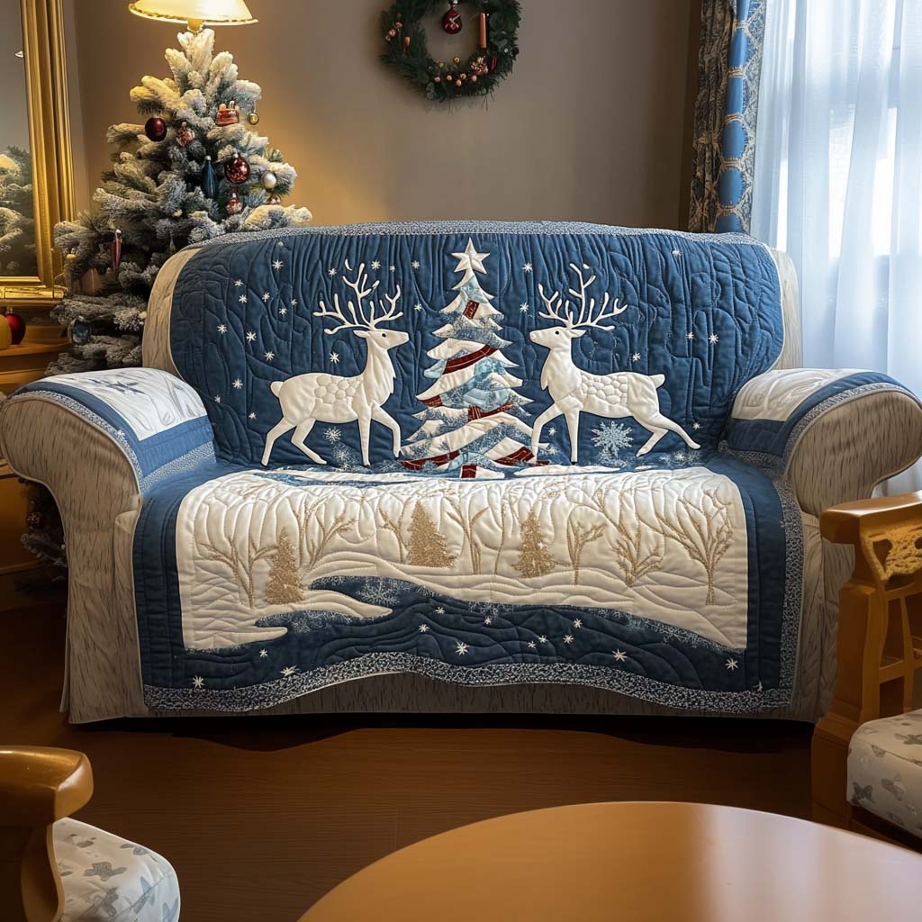 Icicles Glitter Quilted Sofa Cover NCU0NT11051 everthome