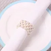 Cream White Pearls Rhinestone Napkin Ring