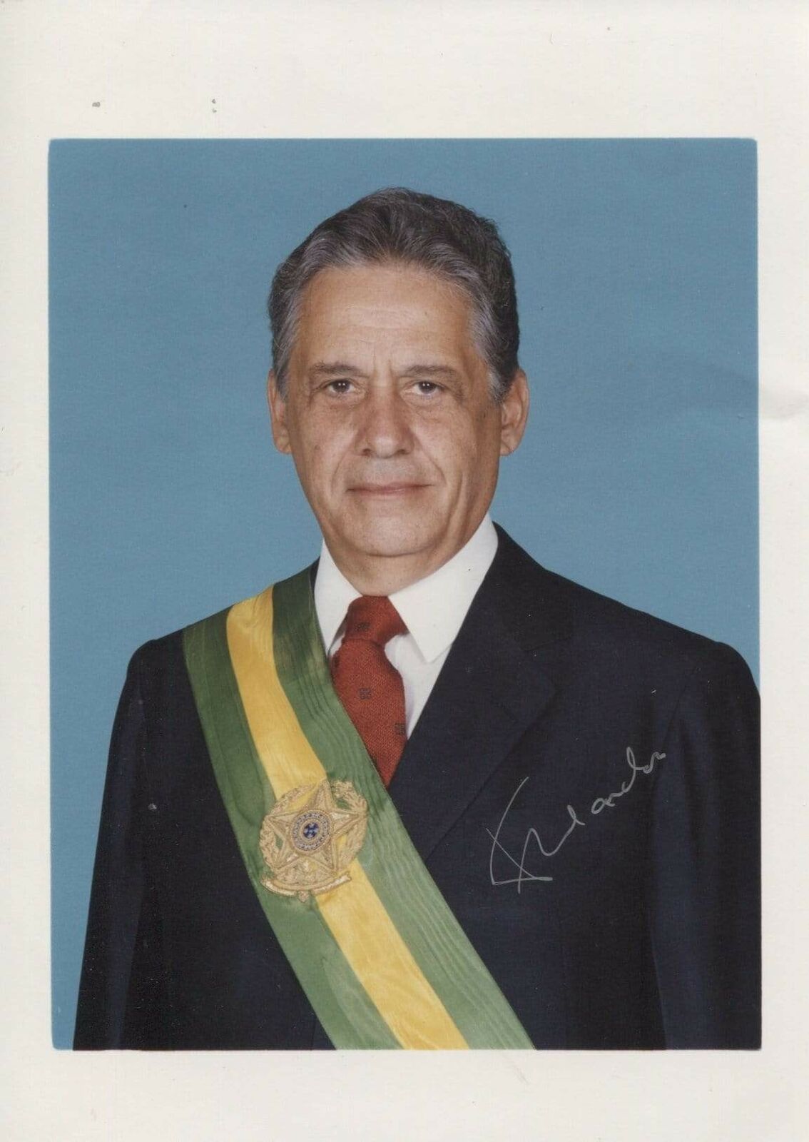 BRAZIL Fernando Cardoso autograph, President of Brazil 1995-2003, signed Photo Poster painting