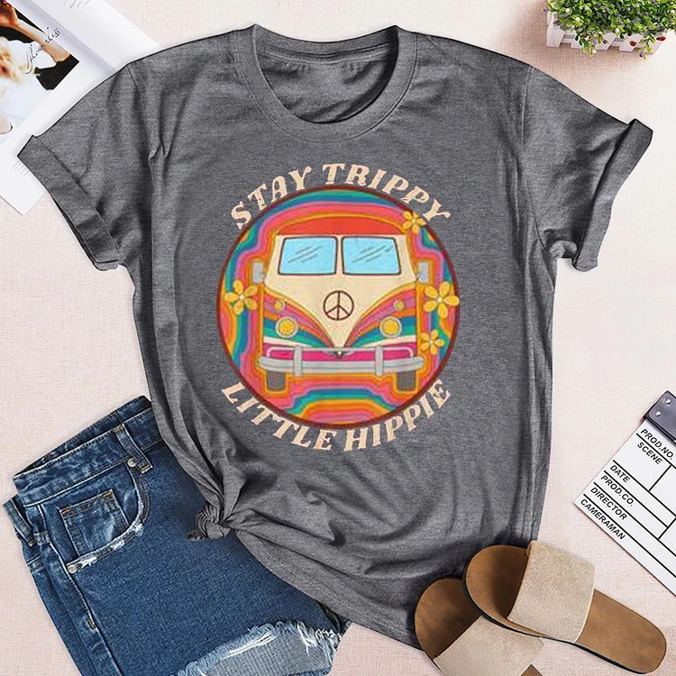 Stay Trippy Little Hippie T-Shirt Tee --Annaletters