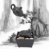 Floating Teapot Fountain Decoration, Fountain Decoration USB 5V Battery Power Supply Desktop Waterfall Decoration With LED Light Stone, Suitable for Living Room Home Office Desktop Small Fountain to Attract Wealth and Flowing Water Ornaments