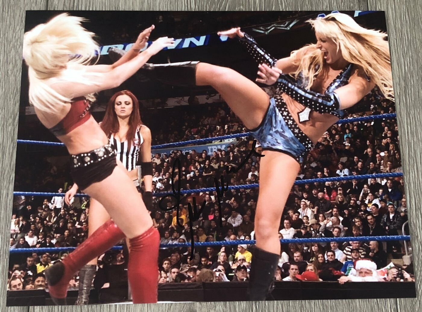 MICHELLE MCCOOL SIGNED AUTOGRAPH WWE DIVAS RAW 8x10 Photo Poster painting D w/EXACT PROOF