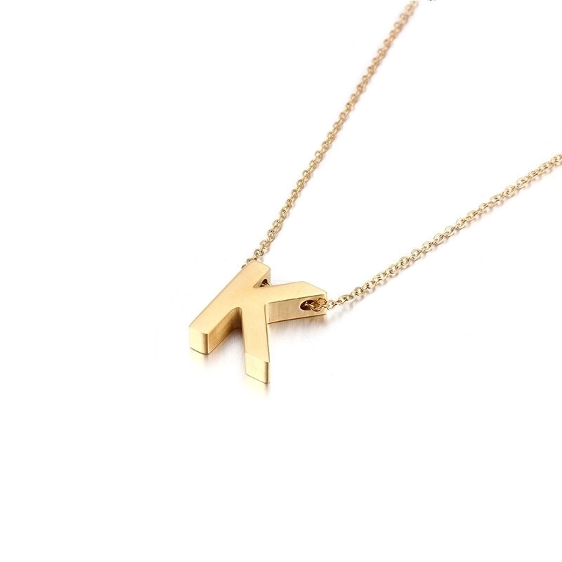 Titanium Steel 18K Gold Plated Fashion Plating Letter Necklace