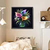 Glow-In-The-Dark Blumen - Rundbohrer Diamond Painting - 30*30cm