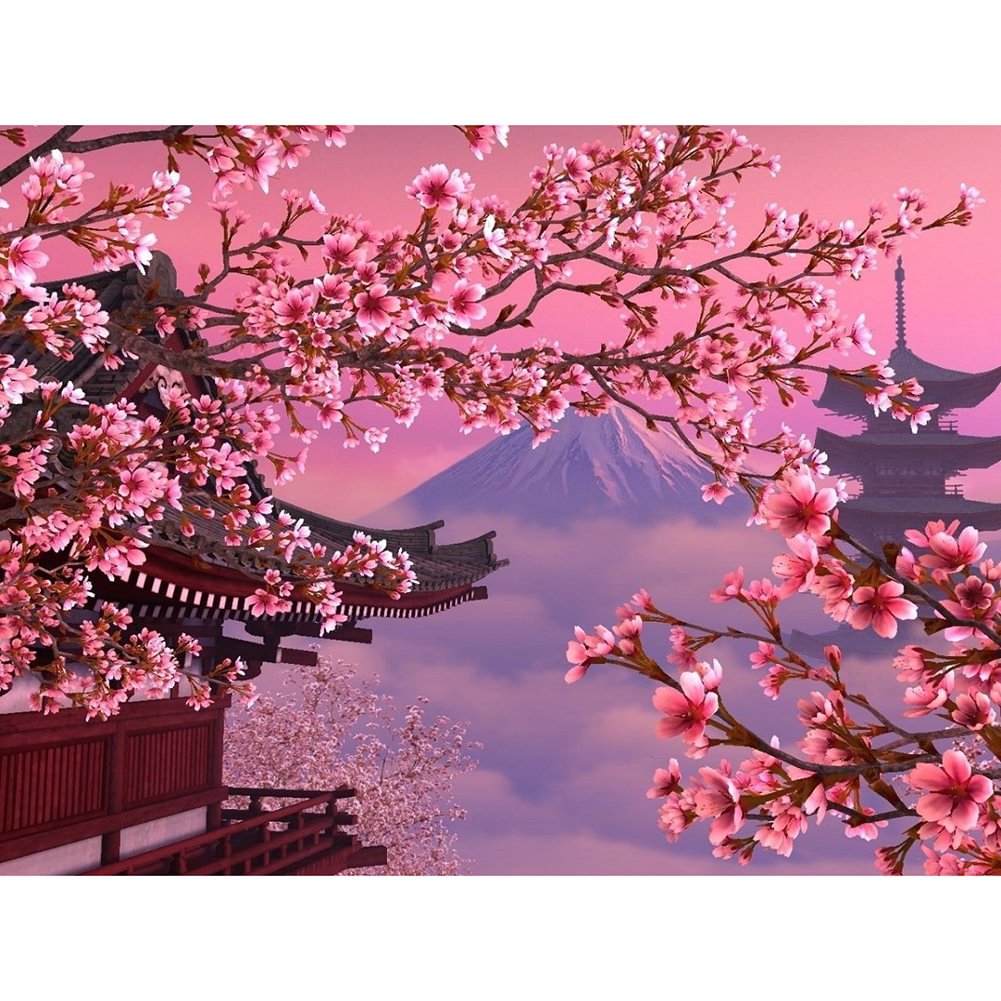 Peach Blossom View - Full Drill - Diamond Painting(40*30cm)