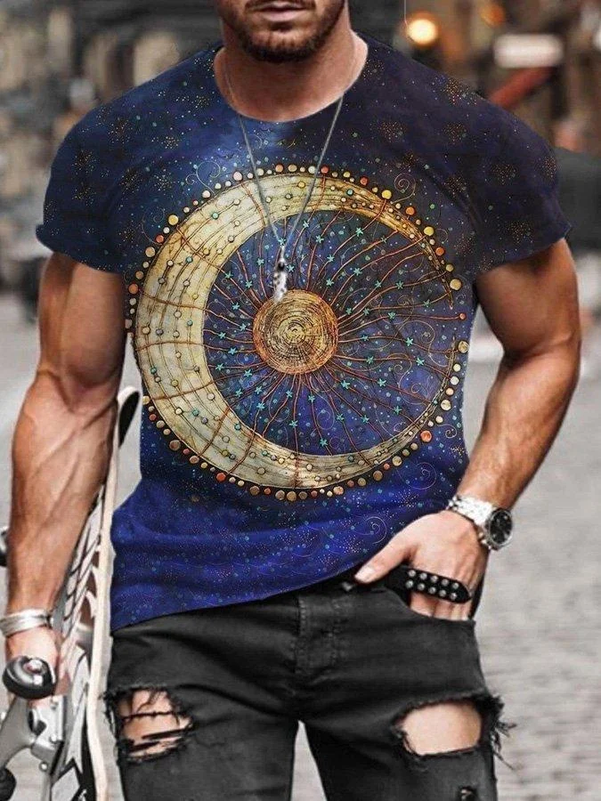 Men's Sun Moon Print T-shirt