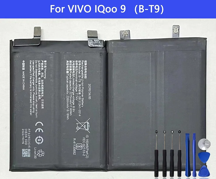 B-T9 Battery For VIVO iQOO 9 Repair Part Original Capacity Mobile Phone Batteries Bateria