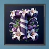 Diamond Painting-DIY Full Round Drill Lily Letter T(40x40cm)