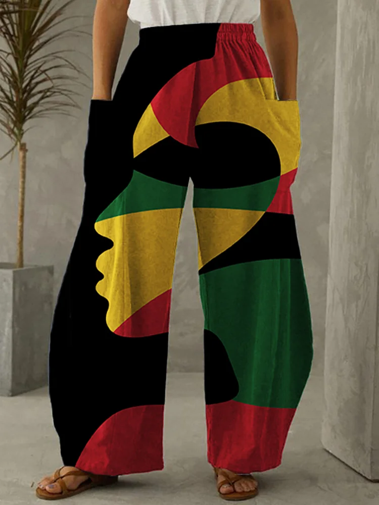 Black Pride Colorblock Art Wide Leg Pants
