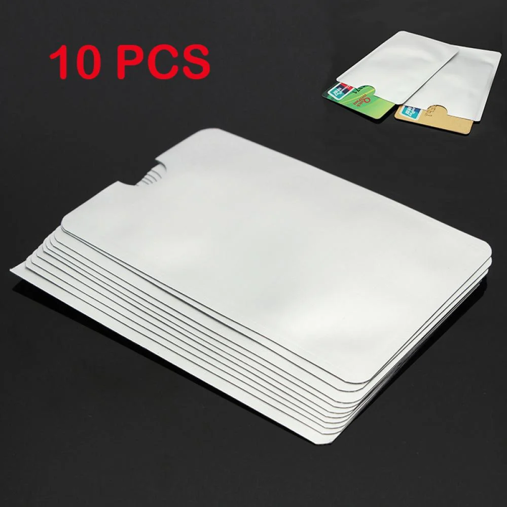 10Pcs RFID Secure Protector Blocking Bank Card Holder Id Bank Card Case Protection Metal Credit Card Holder Hot Sale