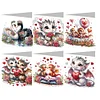 6Pcs Valentines Day Dinosaur Diamond Painting Greeting Card