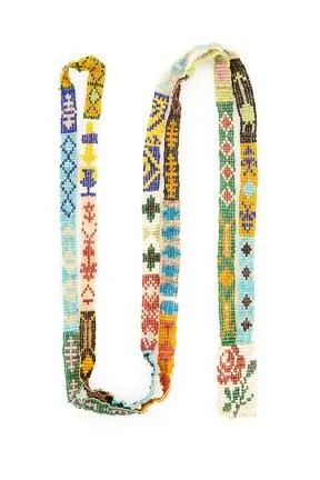 Necklace, Beaded Woodlands, Vintage, early 1900s, 1047