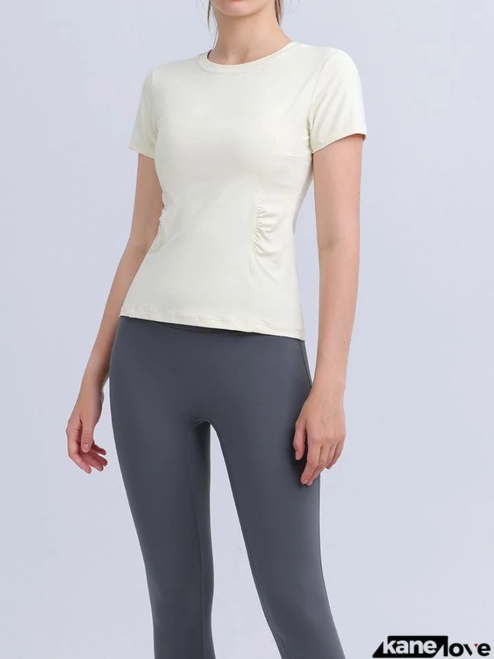 Round Neck Short Sleeve Active Top