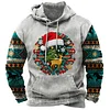 3D Print Men's Stitching Christmas Plaid Warm Hoodie