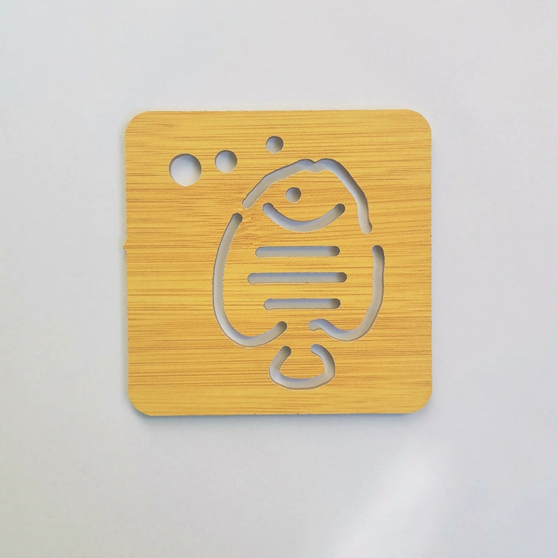 Home Wooden Cartoon Heat Insulation Mat Dining Table Mat Non-slip Pot Mat Creative Cute Cushion Tea Mat Bowl Mat Coaster