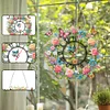 (US Only)2D Flat DIY Flower Butterfly Wreath 5D Diamond Hanging Clock Art Craft for Home