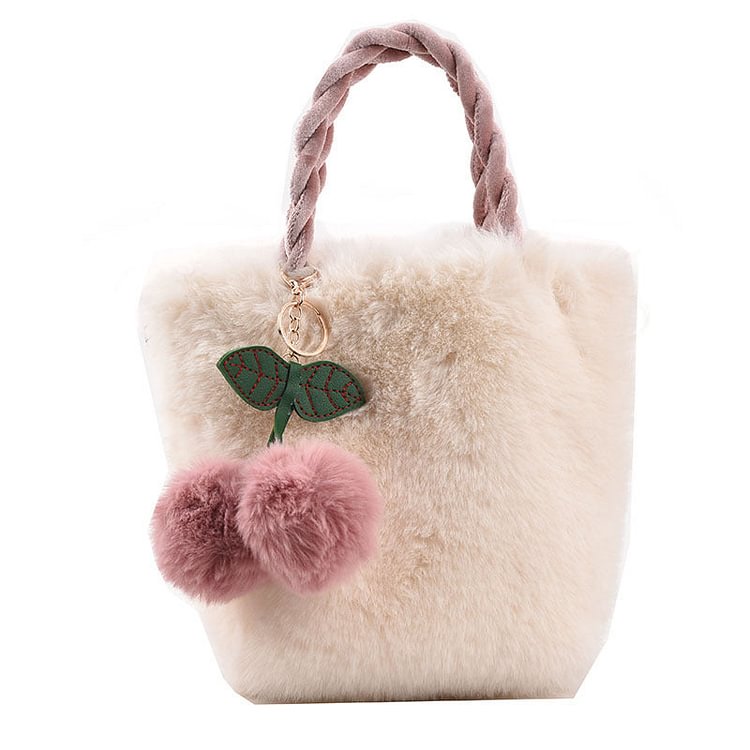 Fuzzy Cherry Tote Bag