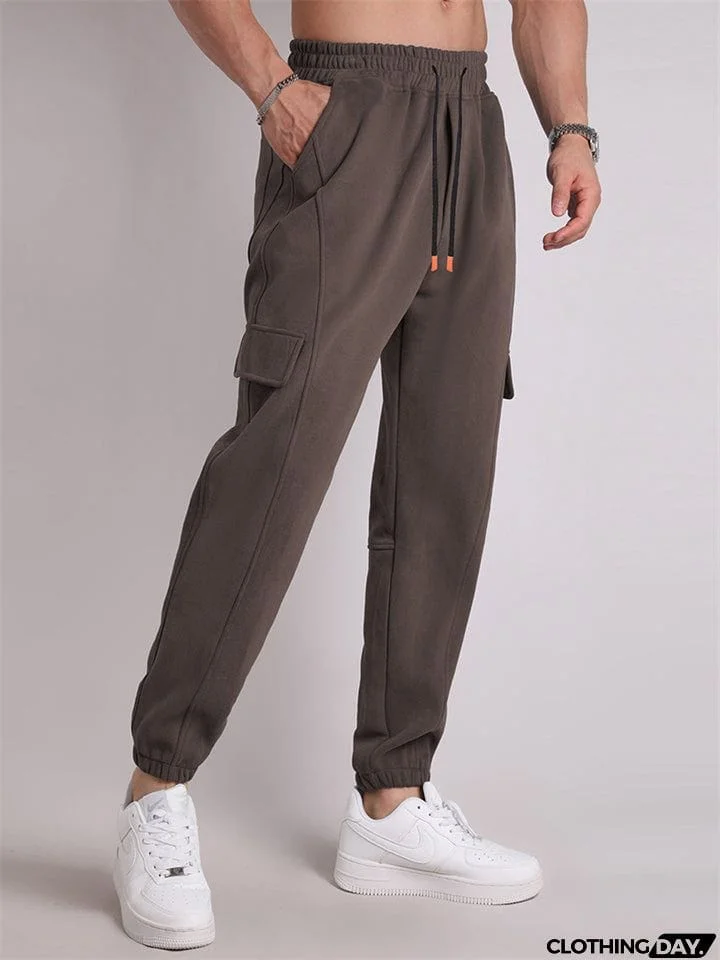 Trendy Extra Loose Multi-Pocket Drawstring Pants for Men
