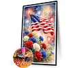 Diamond Painting -DIY Round Drill Independence Day Flag and Flowers(60*40CM)