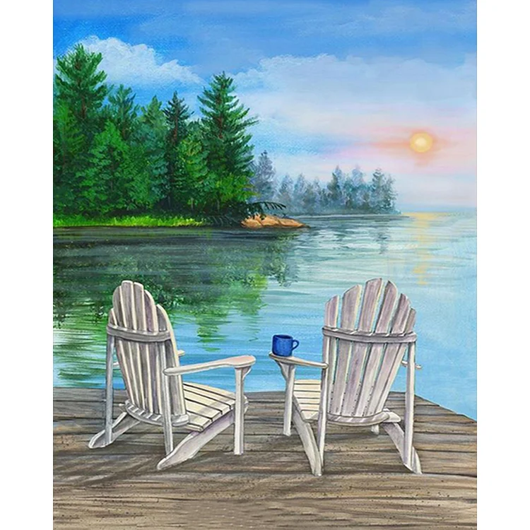 Chair By The Lake - Painting By Numbers - 40*50CM gbfke