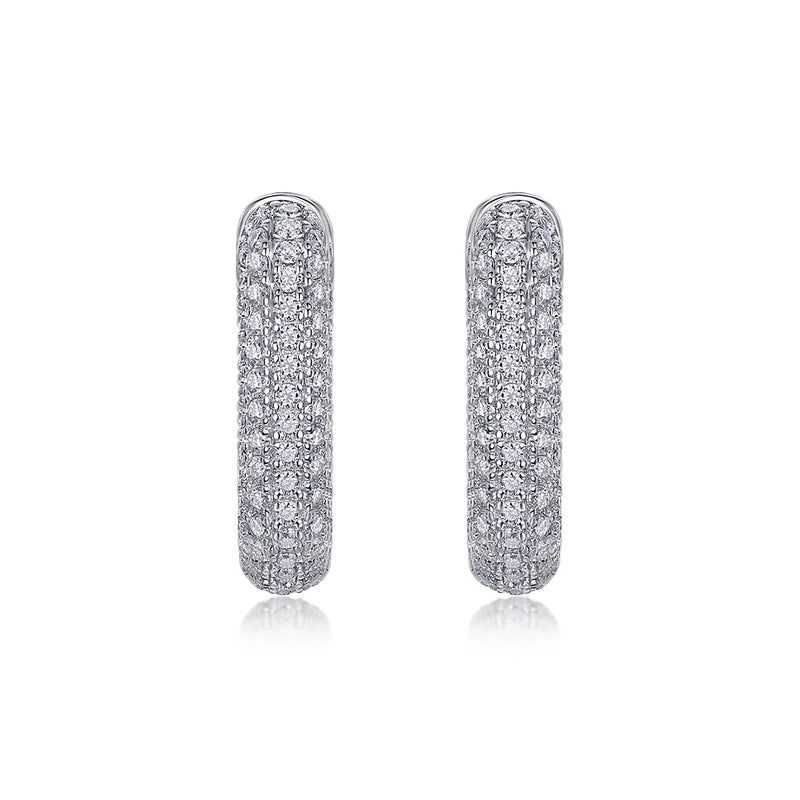 1 Pair 925 Sterling Silver Moissanite GRA Certificate Geometric Earrings