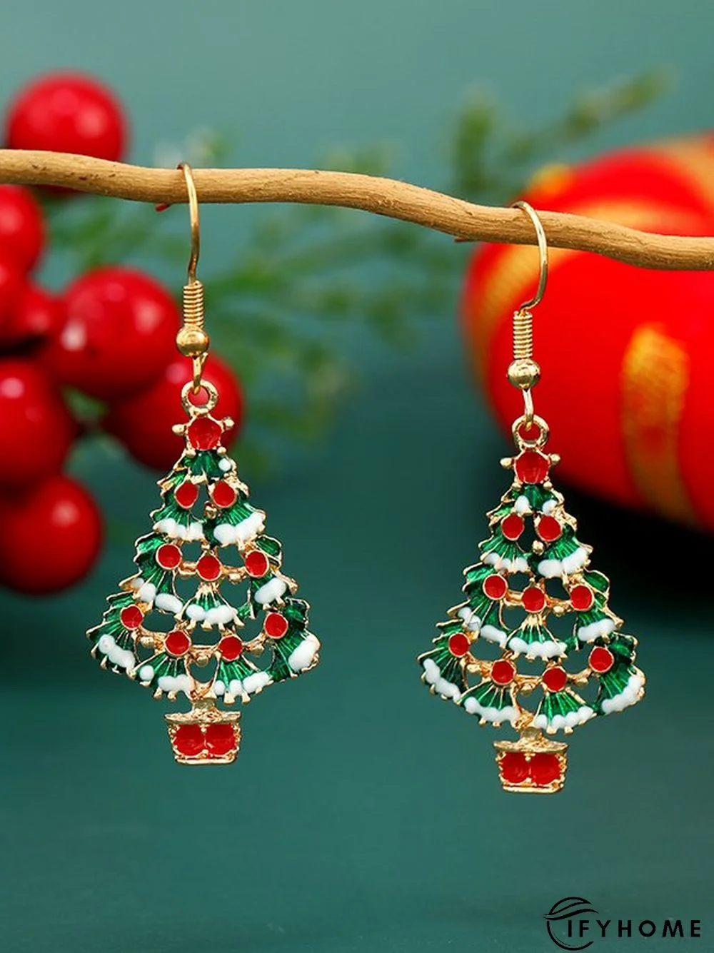 Christmas 3D Christmas Tree Cutout Earrings Holiday Party Earrings | IFYHOME