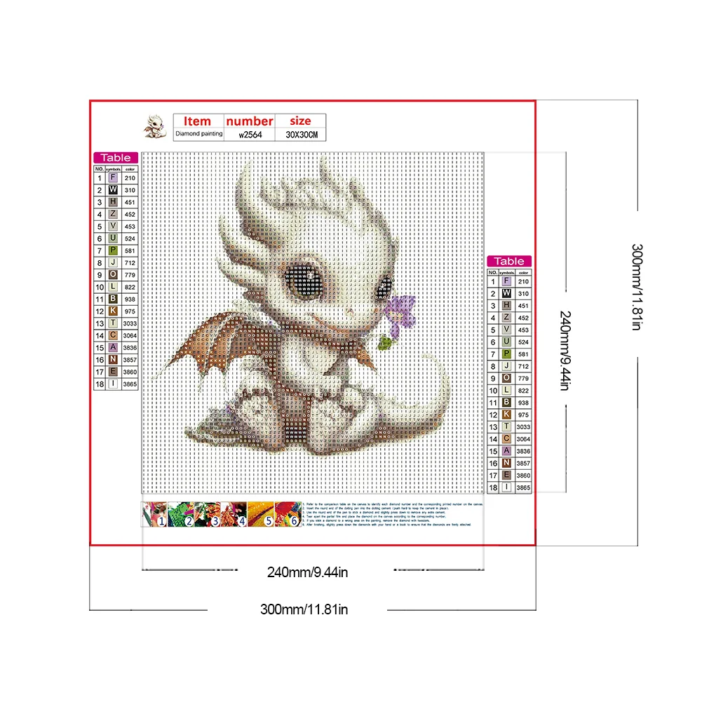 Diamond Painting - Full Round Drill - Dragon(Canvas|30*30cm)