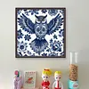 Blue And White Porcelain Owl-11CT Stamped Cross Stitch 50*50cm/19.69*19.69in tapestrymarket
