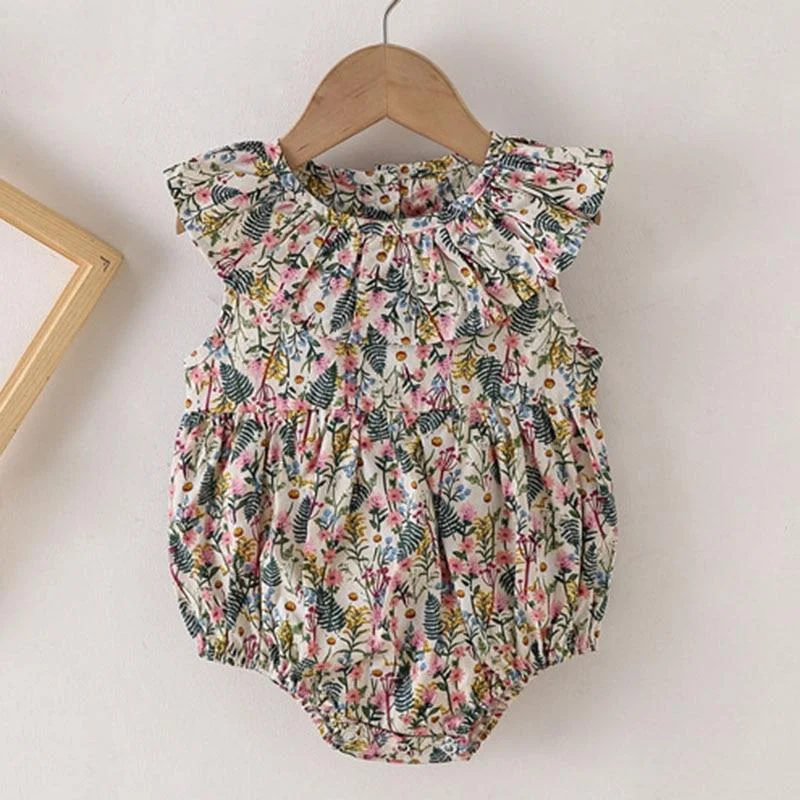Summer Baby Girl Straps Shorts Rompers Kids Baby Girl Flower Jumpsuit Kids Baby Girl Rompers Newborn Clothes Clothes