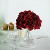 10 Flower Head and Stems | Burgundy Artificial Satin Hydrangeas, DIY Arrangement