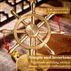 Brass Rudder Rotating Ornaments Pilot Helmsman Desk Decoration Ornaments Car Ornaments Copper Crafts