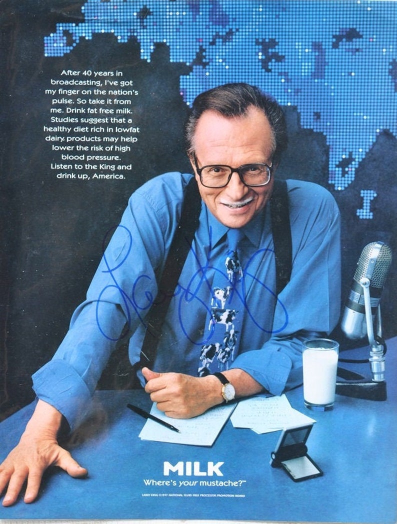 LARRY KING Got Milk mag ad Photo Poster painting pic 8x10 wcoa