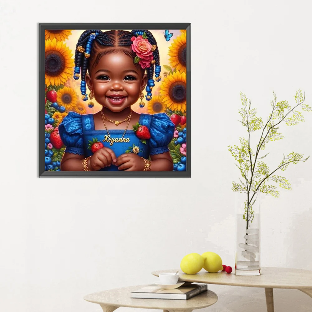 Diamond Painting - Full Round Drill - Black Girl(Canvas|30*30cm)