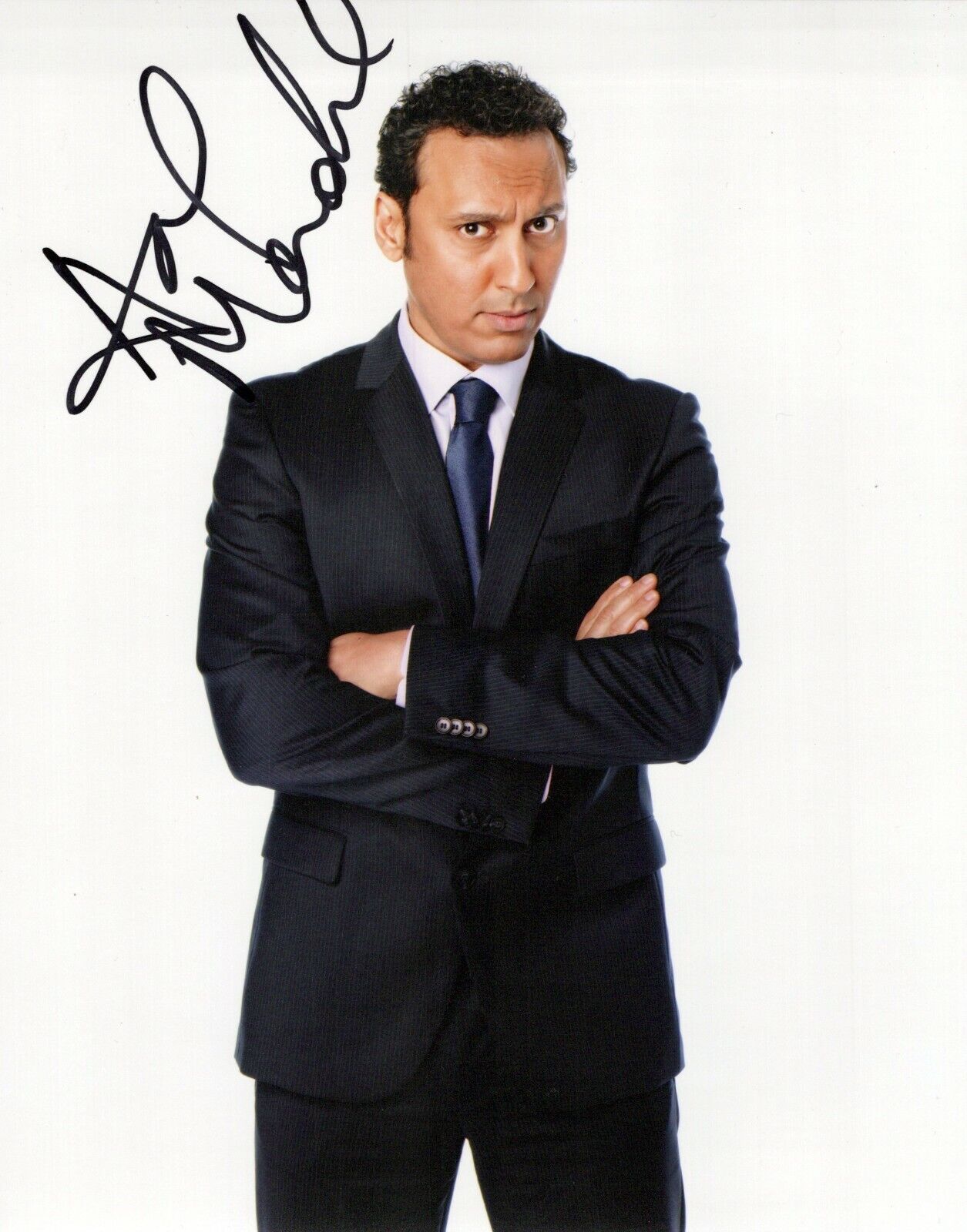 Aasif Mandvi head shot autographed Photo Poster painting signed 8x10 #8