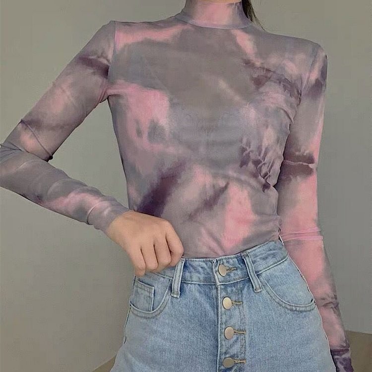 Ink Tie Dyed Long Sleeve Top