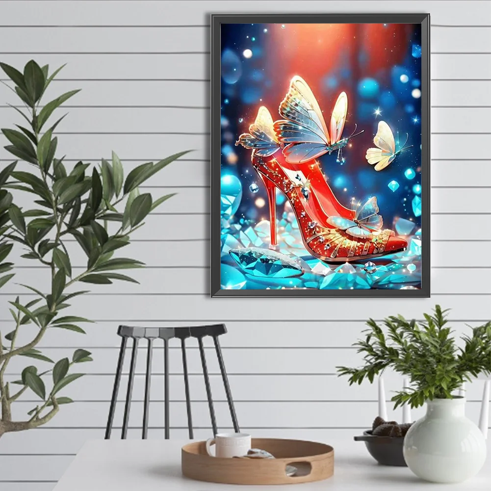 Diamond Painting - Full Round Drill - Butterfly High Heels(Canvas|30*40cm)