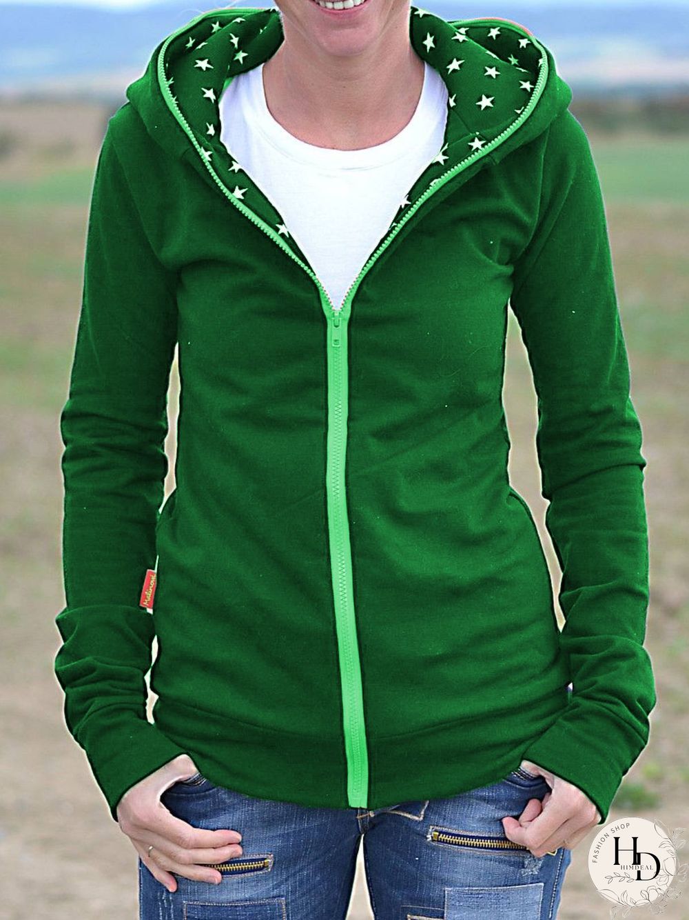 Navy Blue Hoodie Casual Plus Size Knit coat