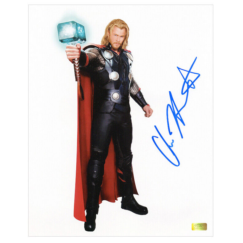 Chris Hemsworth Autographed Thor Movie Concept Art 8x10 Photo Poster painting