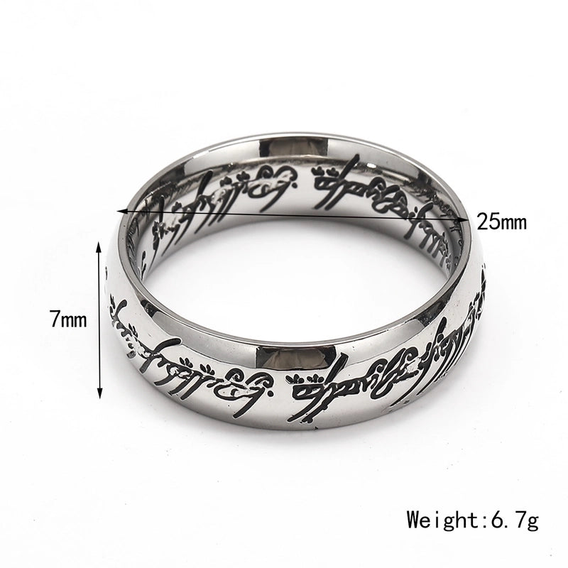 Retro Minimalist Word Titanium Steel Rings