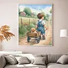 Boy Golden Retriever-11CT Stamped Cross Stitch 40*50cm/15.75*19.69in tapestrymarket