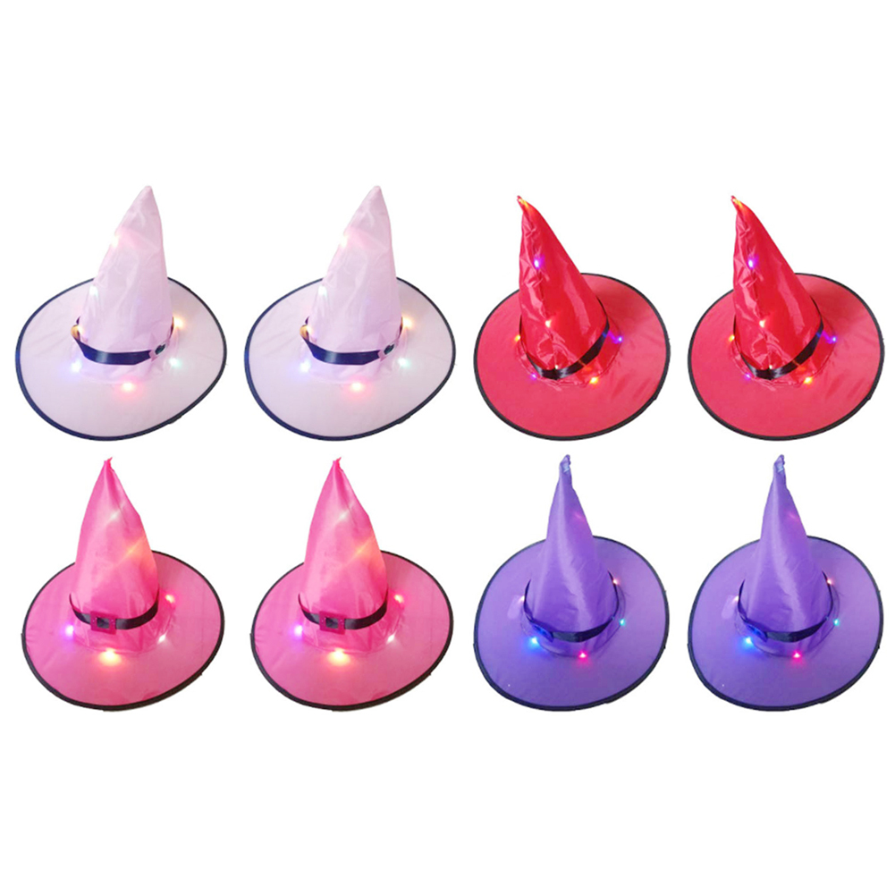 

8pcs Halloween Luminous Hat LED Glowing Witch Wizard Cap Dance Party Decor, 501 Original