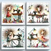 (Multi-Style) Weird Sewing Girl-11CT Stamped Cross Stitch 40*40cm/15.75*15.75in tapestrymarket