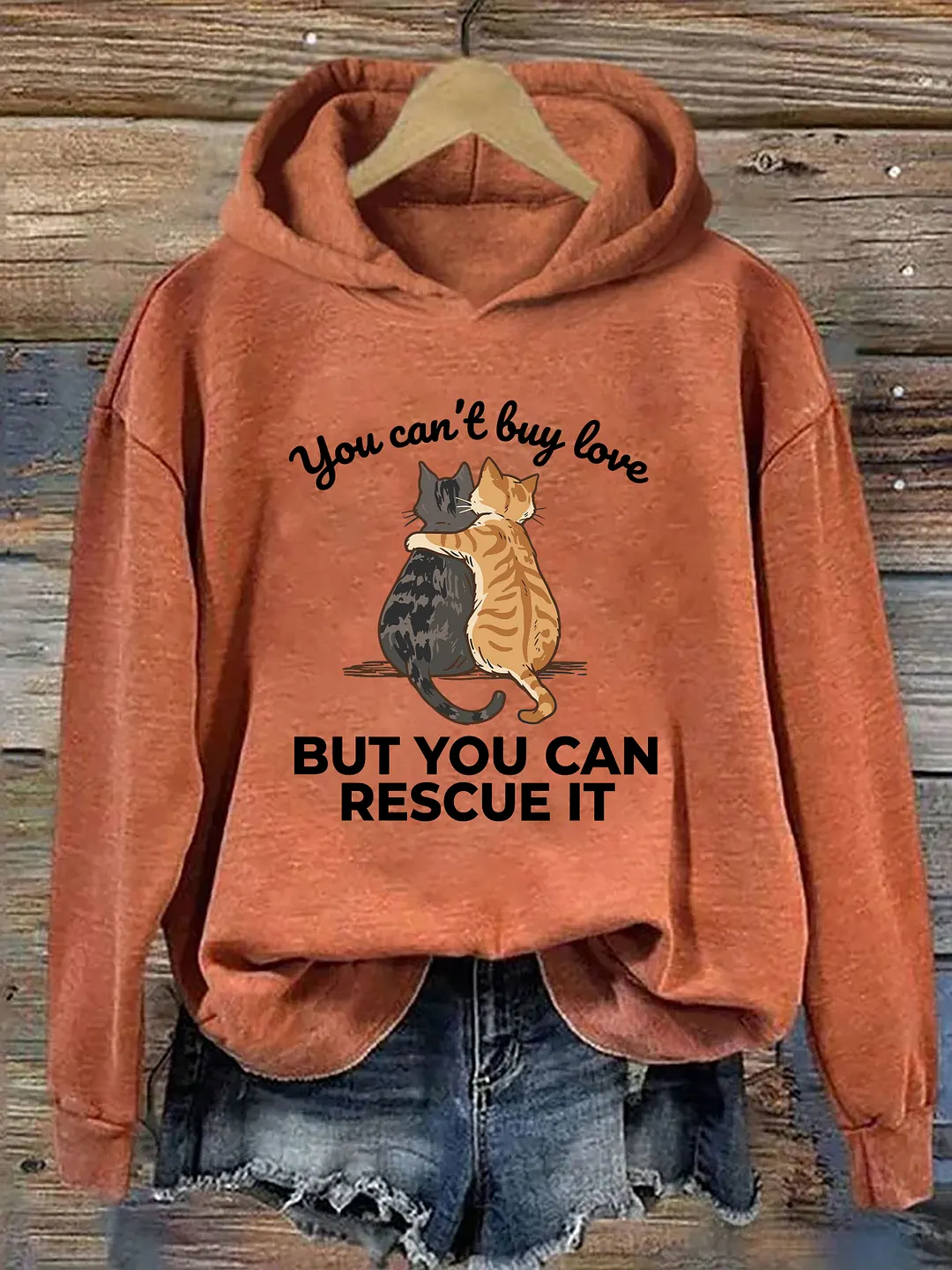 You Can't Buy Love But You Can Rescue It Cat Lover Hoodie