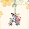 Alphabet Blumen doppelseitig - 5d DIY Handwerk Schlüsselanhänger