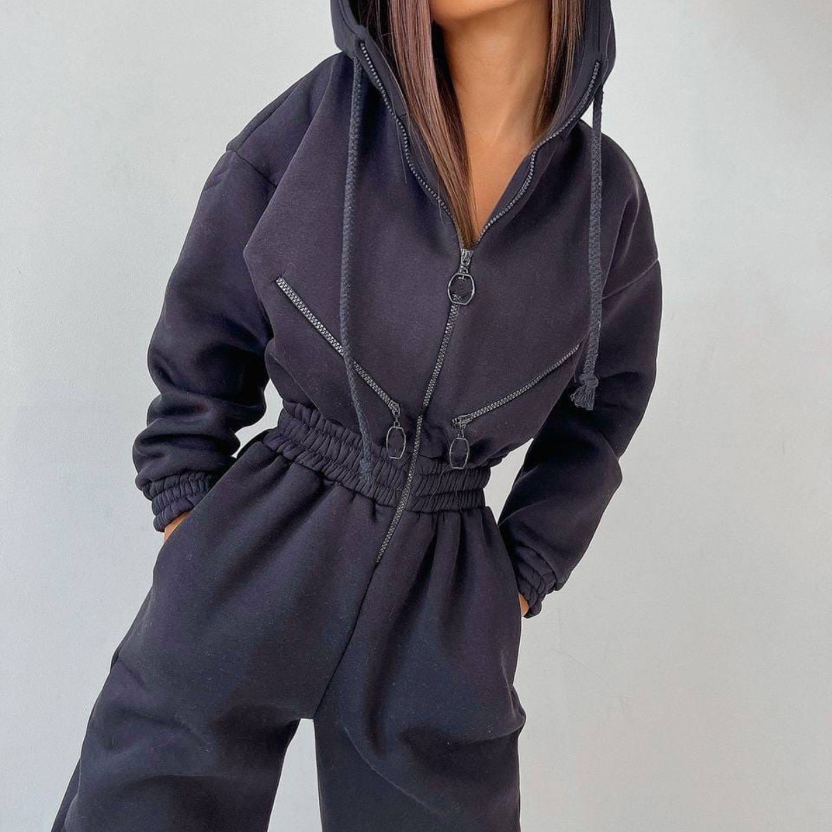 Women's Athletic Hooded Jumpsuit